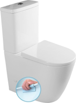 Sapho TURKU WC kombi, zvýšený sedák, Rimless, spodní/zadní odpad, bílá PC104WR