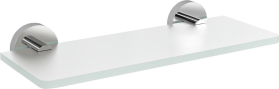 Sapho X-ROUND skleněná police 300mm, chrom/mléčné sklo XR009-03