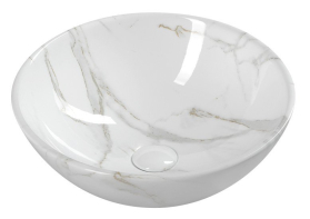 Sapho DALMA keramické umyvadlo na desku, Ø 42 cm, carrara MM117