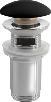 Sapho Umyvadlová výpust 5/4“, click-clack, keramická zátka, 10-50mm, černá mat AR903