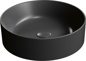 GSI KUBE X keramické umyvadlo na desku, průměr 45cm, černá mat 942726