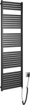 Aqualine TONDI-E elektrické otopné těleso rovné 450x1690 mm, 600 W, černá mat DE446T