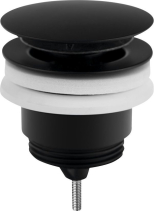 Omp Tea Umyvadlová výpust 5/4“, click-clack, velká zátka, 10-45mm, černá mat 7532.310.5X