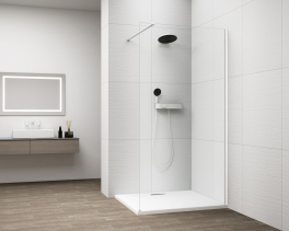 Polysan ESCA WHITE MATT jednodílná sprchová zástěna k instalaci ke stěně, sklo čiré, 700 mm ES1070-03