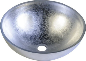Sapho MURANO ARGENTO skleněné umyvadlo na desku, průměr 40cm, stříbrná AL5318-52