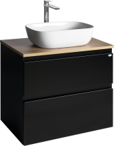 Aqualine ALTAIR skříňka s deskou 68 cm, černá mat/dub emporio AI670-01