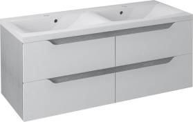 Sapho WAVE dvojumyvadlová skříňka 119, 7x50x47, 8cm, bílá/dub stříbrný WA120-3011