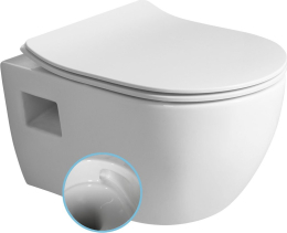 Bruckner LUNA závěsná WC mísa, Vortex Rimless, 35, 5x49cm, bílá 201.331.4