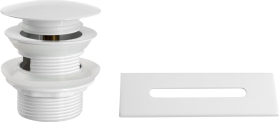 Aqualine SET krytka přepadu, vanová výpust 6/4", click-clack, bílá lesk TF9005W
