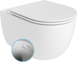 Bruckner GLANZ závěsná WC mísa, Vortex Rimless, 36x52, 5cm, bílá 201.336.4