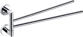 Sapho X-ROUND dvojitý držák ručníků otočný 380mm, chrom XR403