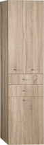 Aqualine ZOJA/KERAMIA FRESH skříňka vysoká s košem 50x184x29cm, dub platin 51295