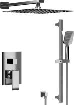 Sapho CUBEMIX podomítkový sprchový set s pákovou baterií, 2 výstupy, posuvný držák sprchy, chrom CM042-02