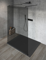 Gelco VARIO BLACK jednodílná sprchová zástěna do prostoru, kouřové sklo, 700 mm GX1370GX2214