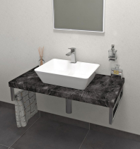 Sapho AVICE deska pod umyvadlo 110x50cm, tl.5cm, štípaný kámen AV119