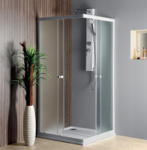 Aqualine ALAIN čtvercová sprchová zástěna 800x800 mm, sklo Brick BTQ800