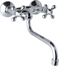 Mereo Dřezová nástěnná baterie, Retro Viktorie, 100 mm, s ramínkem trubkovým ø 18 mm - 200 mm CBL301A