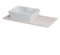 Sapho LUCIE deska Rockstone 90, 6x45, 3cm, pro umyvadlo BALENA 48cm, bílá mat RL090-0101