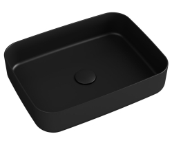 Isvea INFINITY RECTANGLE keramické umyvadlo na desku, 50x36cm, černá mat 10NF65050-2N