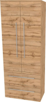 Mereo Bino, koupelnová skříňka vysoká 163 cm, dvojitá, Multidecor, Dub Wotan CN699DWOT