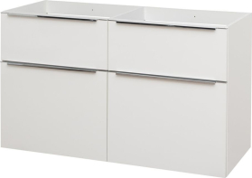 Mereo Mailo, koupelnová skříňka 121 cm, bílá, chrom madlo CN513S