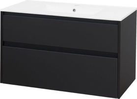 Mereo Opto, koupelnová skříňka s keramickým umyvadlem 101 cm, černá CN942