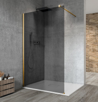 Gelco VARIO GOLD MATT jednodílná sprchová zástěna k instalaci ke stěně, kouřové sklo, 900 mm GX1390-01