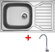 Nerezový dřez Sinks OKIO 860 XXL + ELASTA nerez/šedá N145