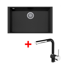 Granitový dřez Sinks CUBE 690U Nanoblack + MIX 3 P Nanoblack G265N6