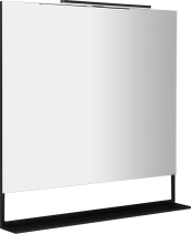 Sapho ERUPTA zrcadlo s LED osvětlením a policí 100x80cm, černá mat ERU340