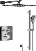 Sapho SMART SELECT podomítkový sprchový set s termostatickou baterií, 2 výstupy, posuvný držák sprchy, chrom RP042-02