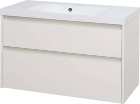 Mereo Opto, koupelnová skříňka s umyvadlem z litého mramoru 101 cm, bílá CN912M