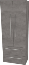 Mereo Bino, koupelnová skříňka vysoká 163 cm, dvojitá, Multidecor, Beton tmavě šedý CN699BET2