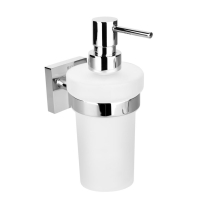 Sapho X-SQUARE dávkovač mýdla 230ml, mléčné sklo, chrom XQ100
