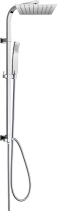 Mereo Sprchový set Quatro s tyčí, hadicí, ruční a talíř. hranatou sprchou, slim, nerez CBQ60101SKN