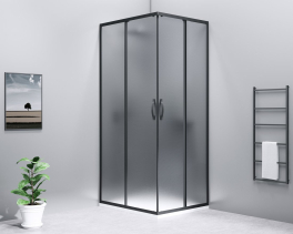 Gelco SIGMA SIMPLY BLACK obdélníkový sprchový kout 900x800 mm, L/P varianta, rohový vstup, sklo Brick GS2490B-01