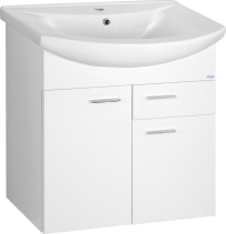 Aqualine ZOJA umyvadlová skříňka 61, 5x74x32cm, 2x dvířka, 1x zásuvka, bílá 51065A