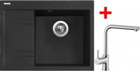 Granitový dřez Sinks RIM 650 P Granblack + Elka G3430