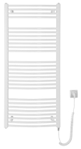 Aqualine ORBIT-E elektrické otopné těleso oblé 600x1320 mm, 600 W, bílá ILEO36T