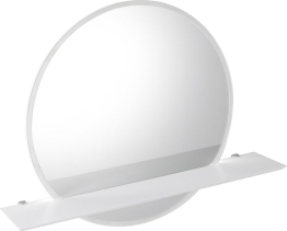 Sapho VISO kulaté zrcadlo s LED osvětlením a policí ø 60cm, bílá mat VS060-01