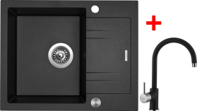 Granitový dřez Sinks LINEA 600 XC Metalblack + Vitalia GR G1674XC