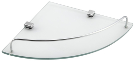 Aqualine RUMBA skleněná rohová police 250x42x250mm, čiré sklo RB115