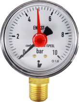 Klum Tlakoměr 50 mm, 0 - 10bar, spodní vývod 1/4" PR3015