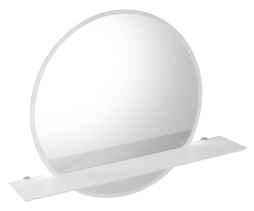 Sapho VISO kulaté zrcadlo s LED osvětlením a policí ø 80cm, bílá mat VS080-01