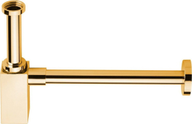 Sapho Umyvadlový sifon 5/4", odpad 32 mm, hranatý, zlato SI417