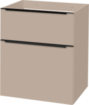 Mereo Mailo, koupelnová skříňka 61 cm, šedý kámen, černé madlo CN550SB