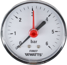 Klum Tlakoměr 63 mm, 0 - 6bar, zadní vývod 1/4" PR3021