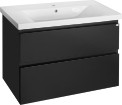 Aqualine ALTAIR umyvadlová skříňka 86, 5x60x45cm, černá mat AI690