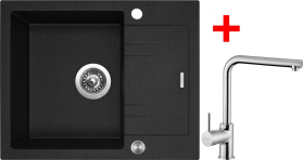 Granitový dřez Sinks LINEA 600 XC Granblack + Elka G1830XC