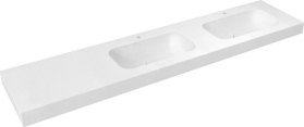 Sapho EMICO dvojumyvadlo, Rockstone, 230x50cm, límec L, pravé, bílá mat EM230-B2R-L